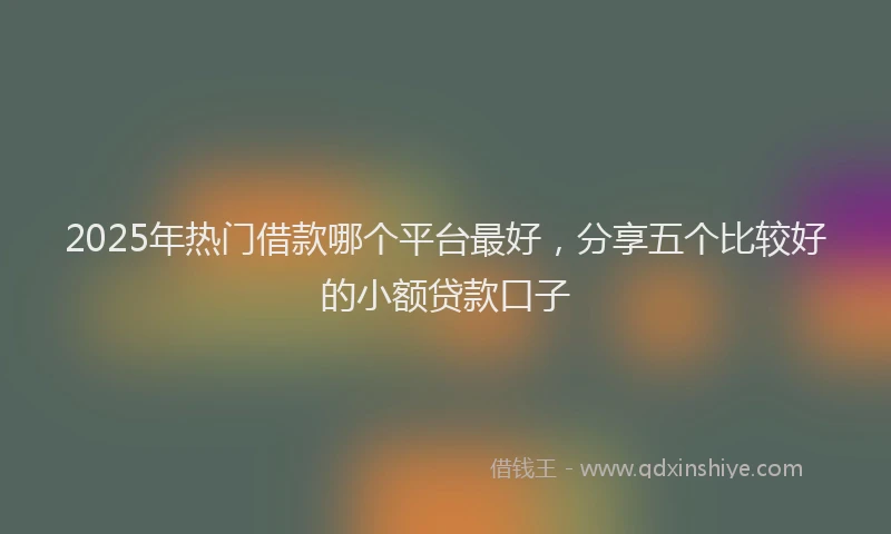 2025年热门借款哪个平台最好，分享五个比较好的小额贷款口子