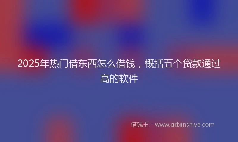 2025年热门借东西怎么借钱，概括五个贷款通过高的软件