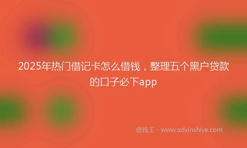 2025年热门借记卡怎么借钱，整理五个黑户贷款的口子必下app