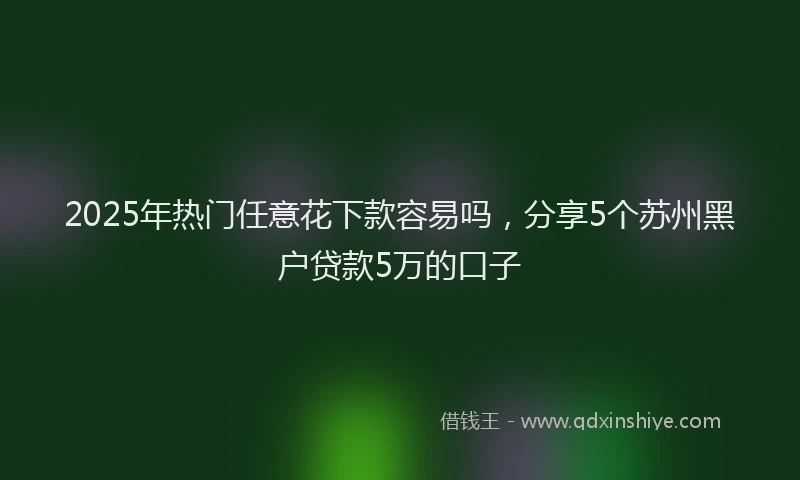 2025年热门任意花下款容易吗，分享5个苏州黑户贷款5万的口子
