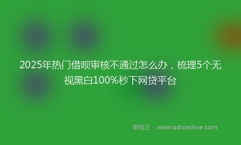 2025年热门借呗审核不通过怎么办，梳理5个无视黑白100%秒下网贷平台