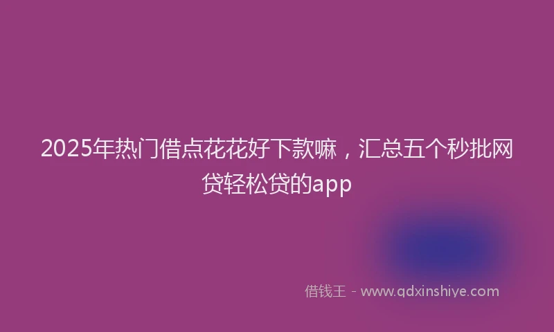 2025年热门借点花花好下款嘛，汇总五个秒批网贷轻松贷的app