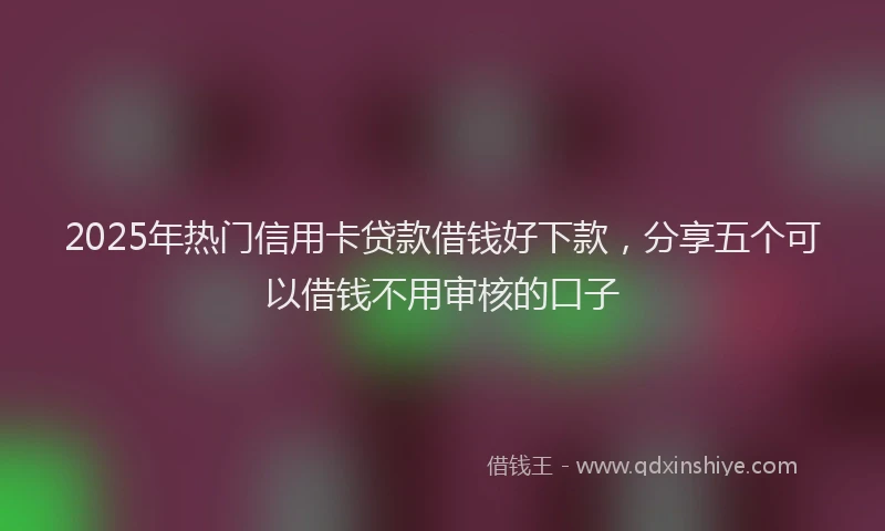 2025年热门信用卡贷款借钱好下款，分享五个可以借钱不用审核的口子
