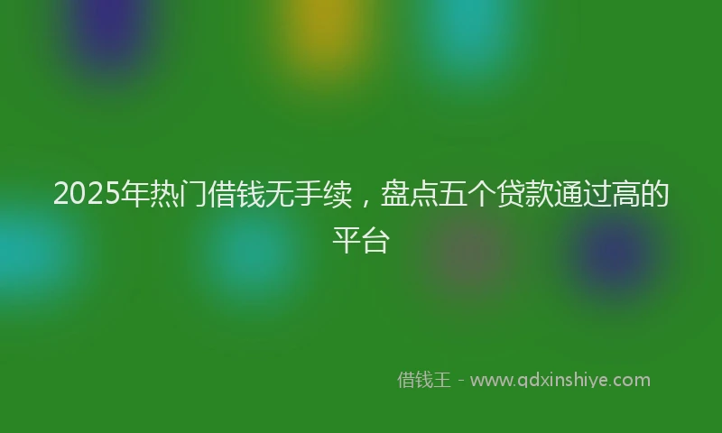 2025年热门借钱无手续，盘点五个贷款通过高的平台