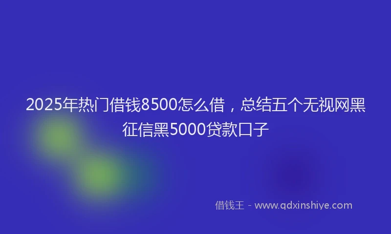 2025年热门借钱8500怎么借，总结五个无视网黑征信黑5000贷款口子