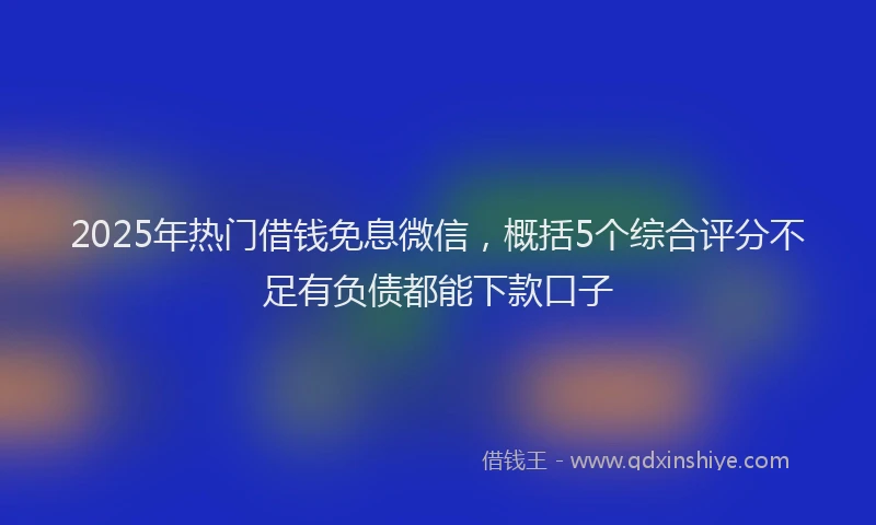 2025年热门借钱免息微信，概括5个综合评分不足有负债都能下款口子