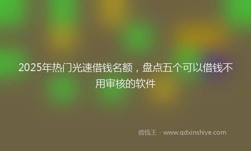2025年热门光速借钱名额，盘点五个可以借钱不用审核的软件