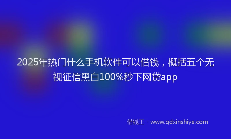 2025年热门什么手机软件可以借钱，概括五个无视征信黑白100%秒下网贷app