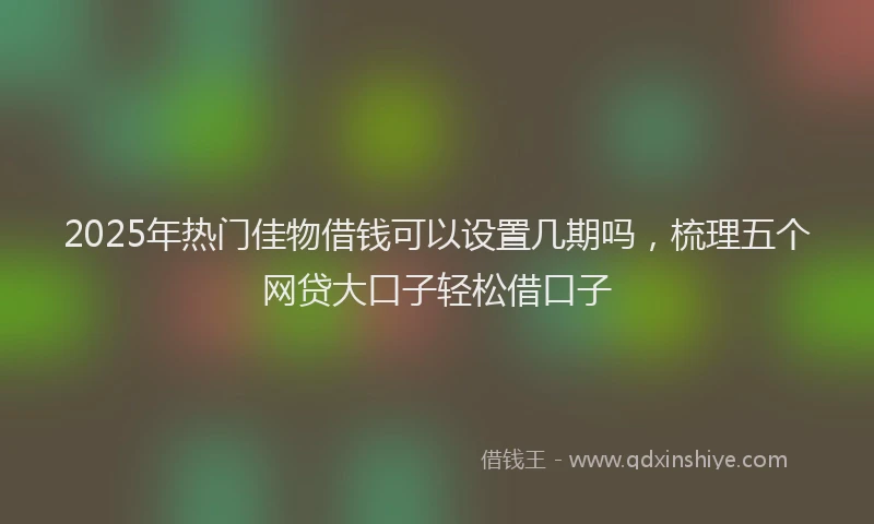 2025年热门佳物借钱可以设置几期吗，梳理五个网贷大口子轻松借口子