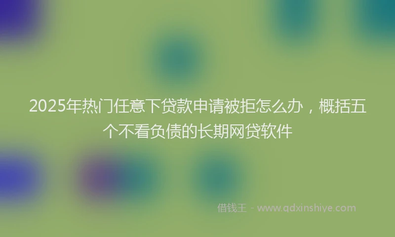 2025年热门任意下贷款申请被拒怎么办，概括五个不看负债的长期网贷软件