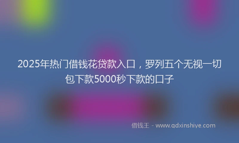 2025年热门借钱花贷款入口，罗列五个无视一切包下款5000秒下款的口子