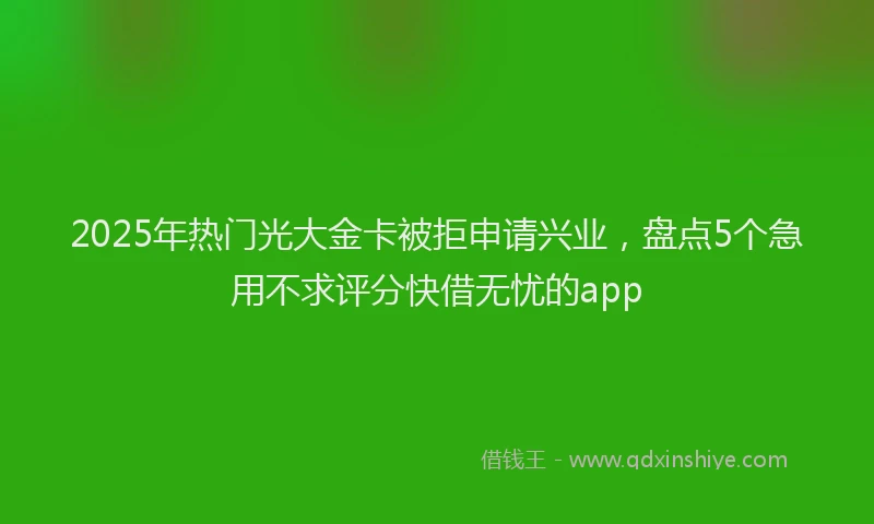 2025年热门光大金卡被拒申请兴业，盘点5个急用不求评分快借无忧的app