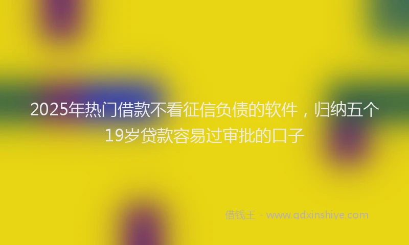 2025年热门借款不看征信负债的软件，归纳五个19岁贷款容易过审批的口子