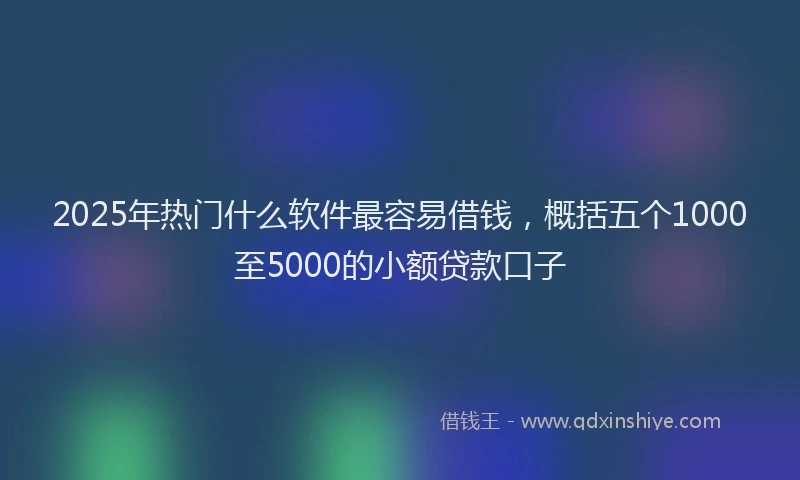 2025年热门什么软件最容易借钱，概括五个1000至5000的小额贷款口子
