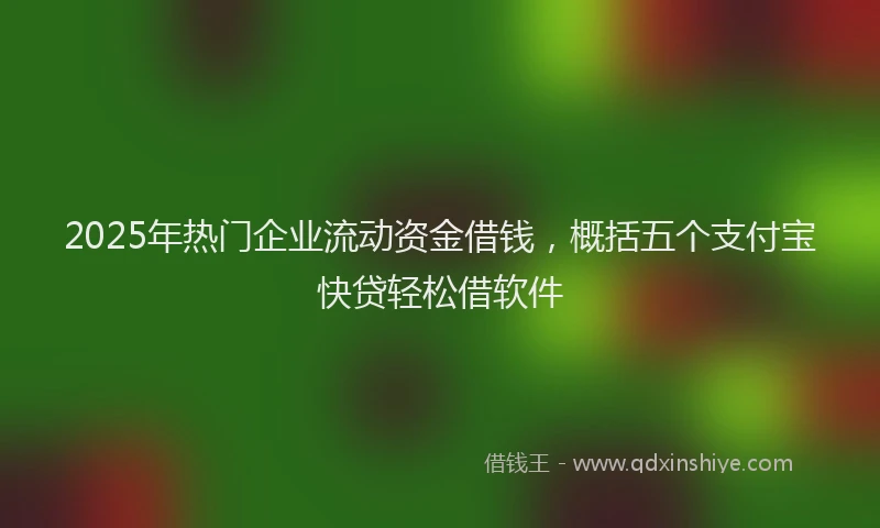 2025年热门企业流动资金借钱，概括五个支付宝快贷轻松借软件