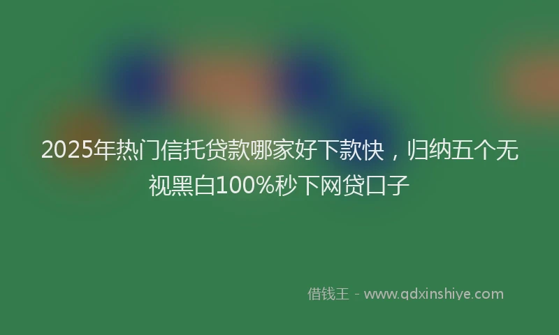 2025年热门信托贷款哪家好下款快，归纳五个无视黑白100%秒下网贷口子