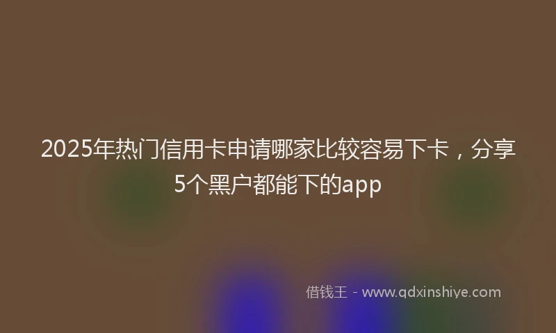 2025年热门信用卡申请哪家比较容易下卡，分享5个黑户都能下的app