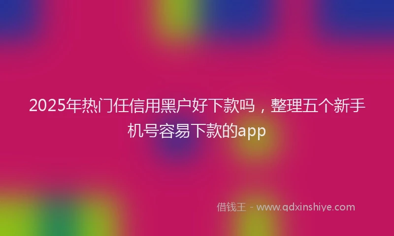 2025年热门任信用黑户好下款吗，整理五个新手机号容易下款的app