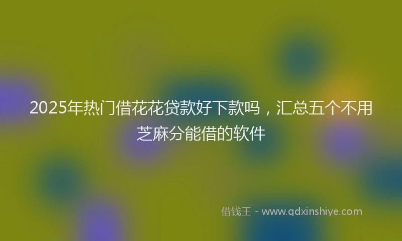 2025年热门借花花贷款好下款吗，汇总五个不用芝麻分能借的软件
