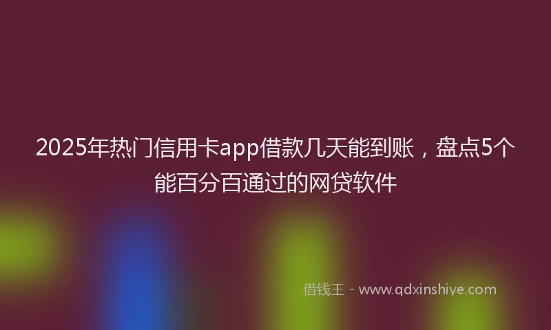 2025年热门信用卡app借款几天能到账，盘点5个能百分百通过的网贷软件