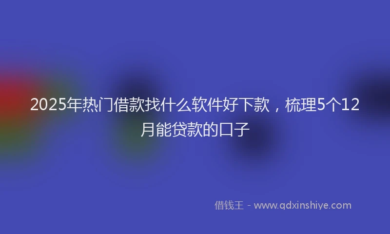 2025年热门借款找什么软件好下款，梳理5个12月能贷款的口子