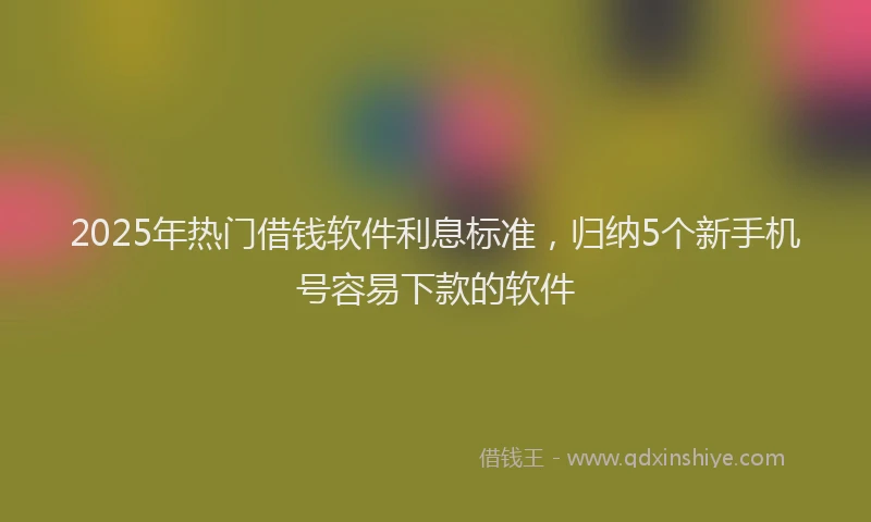 2025年热门借钱软件利息标准，归纳5个新手机号容易下款的软件