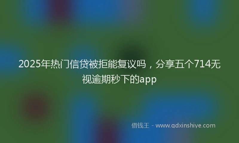 2025年热门信贷被拒能复议吗，分享五个714无视逾期秒下的app
