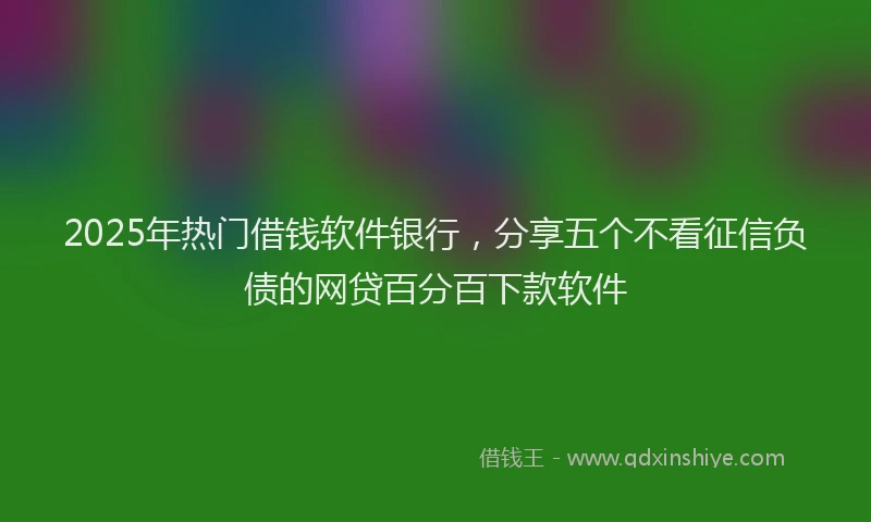 2025年热门借钱软件银行，分享五个不看征信负债的网贷百分百下款软件