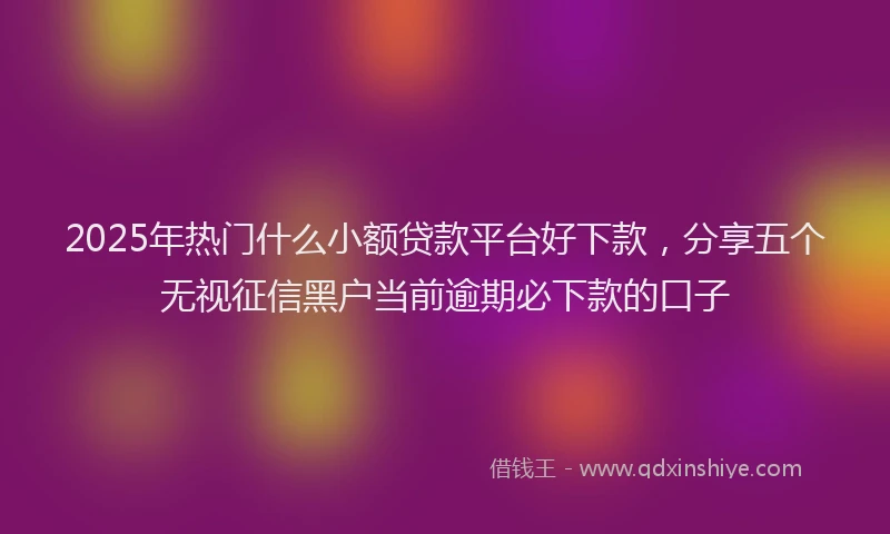 2025年热门什么小额贷款平台好下款，分享五个无视征信黑户当前逾期必下款的口子