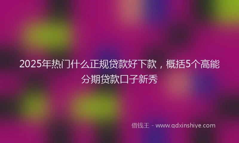 2025年热门什么正规贷款好下款，概括5个高能分期贷款口子新秀