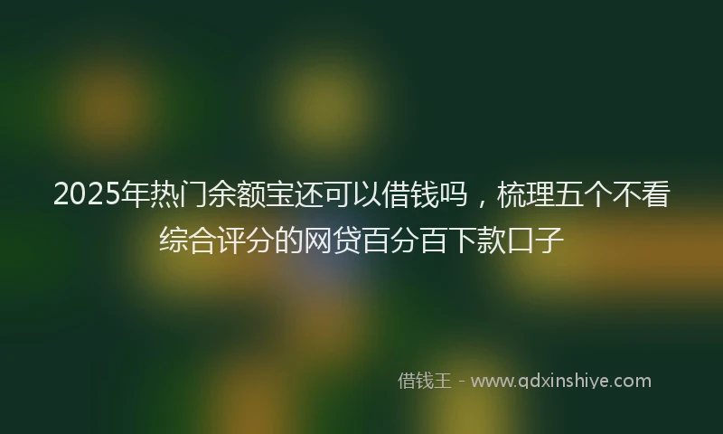 2025年热门余额宝还可以借钱吗，梳理五个不看综合评分的网贷百分百下款口子