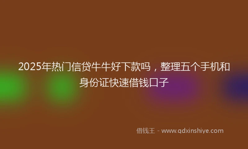 2025年热门信贷牛牛好下款吗，整理五个手机和身份证快速借钱口子