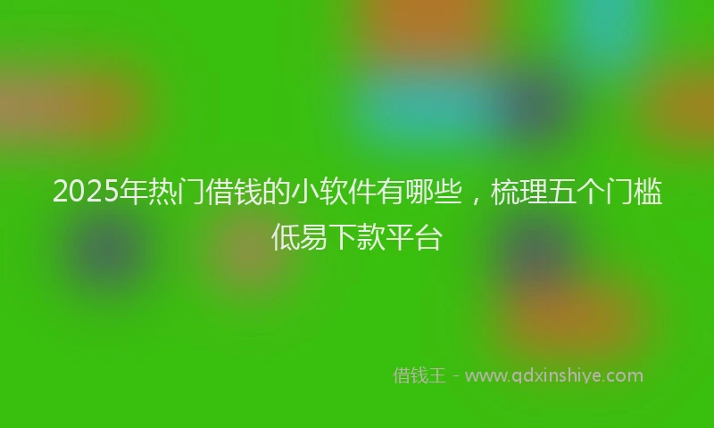 2025年热门借钱的小软件有哪些，梳理五个门槛低易下款平台
