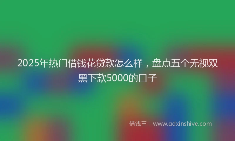 2025年热门借钱花贷款怎么样，盘点五个无视双黑下款5000的口子