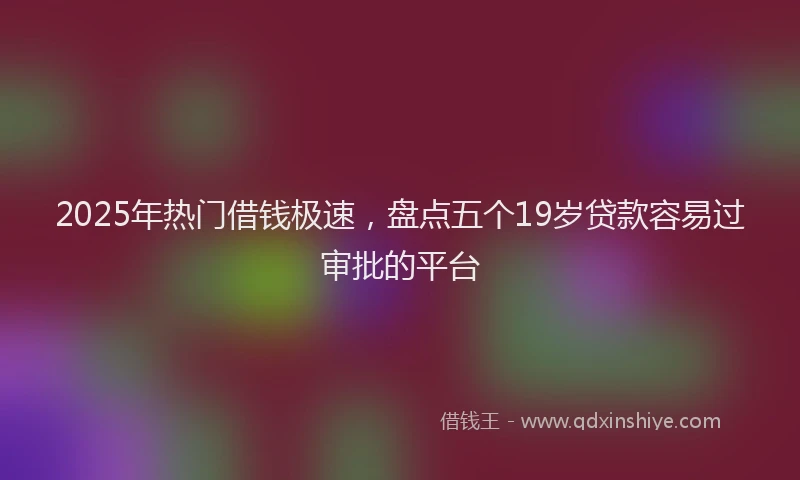 2025年热门借钱极速，盘点五个19岁贷款容易过审批的平台