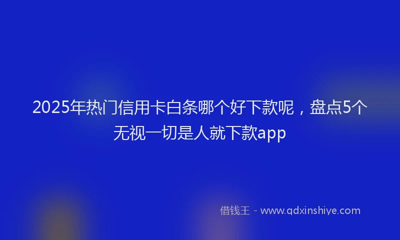 2025年热门信用卡白条哪个好下款呢，盘点5个无视一切是人就下款app