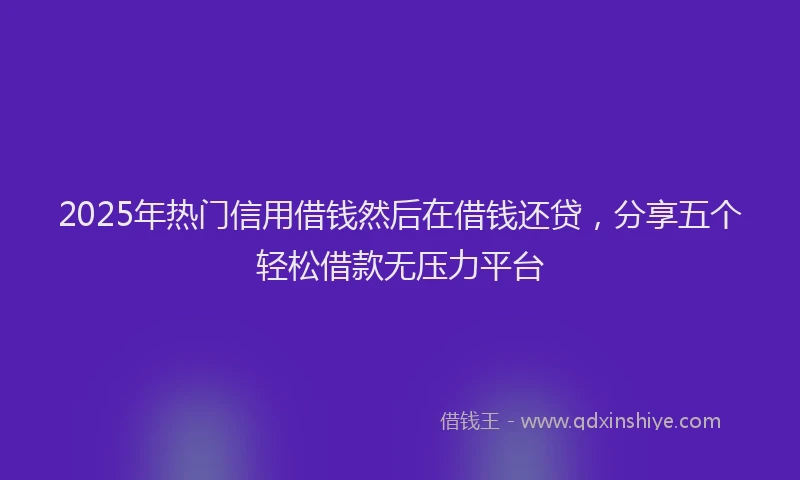 2025年热门信用借钱然后在借钱还贷，分享五个轻松借款无压力平台