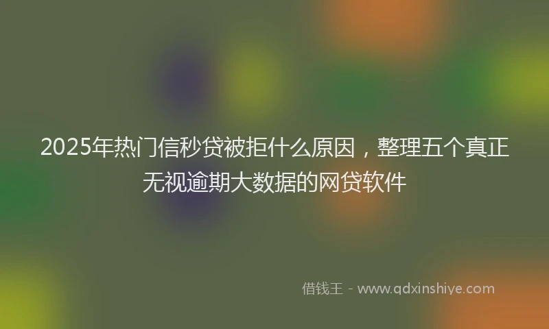 2025年热门信秒贷被拒什么原因，整理五个真正无视逾期大数据的网贷软件