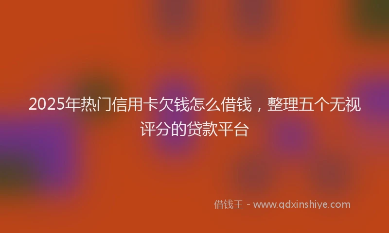 2025年热门信用卡欠钱怎么借钱，整理五个无视评分的贷款平台