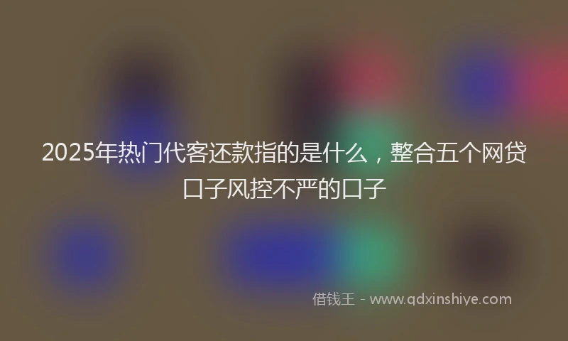 2025年热门代客还款指的是什么，整合五个网贷口子风控不严的口子