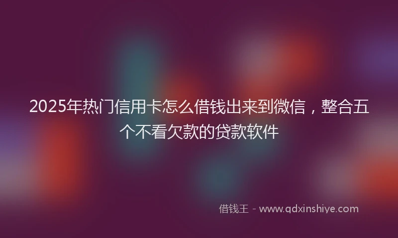 2025年热门信用卡怎么借钱出来到微信，整合五个不看欠款的贷款软件