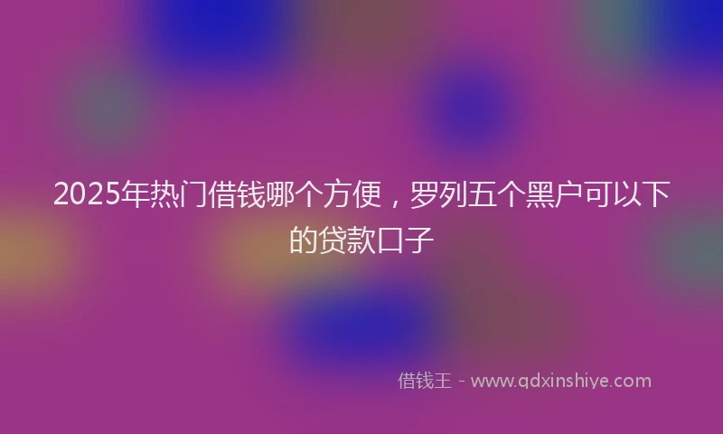 2025年热门借钱哪个方便，罗列五个黑户可以下的贷款口子