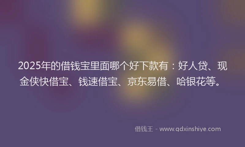 2025年的借钱宝里面哪个好下款有：好人贷、现金侠快借宝、钱速借宝、京东易借、哈银花等。