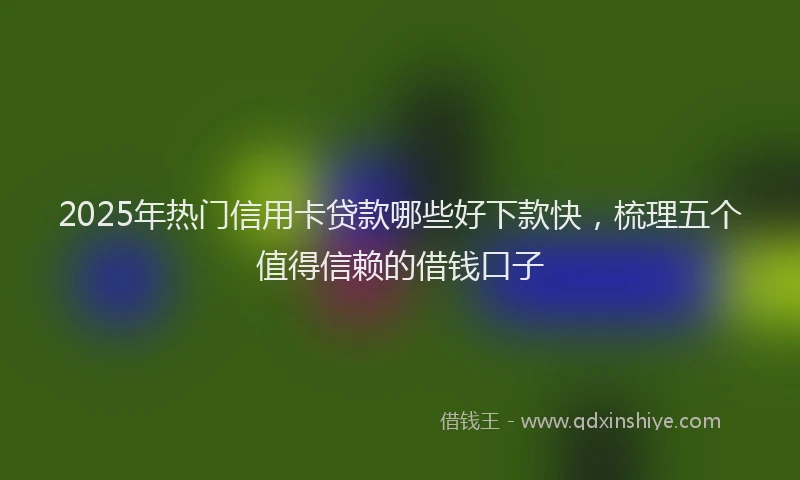 2025年热门信用卡贷款哪些好下款快，梳理五个值得信赖的借钱口子