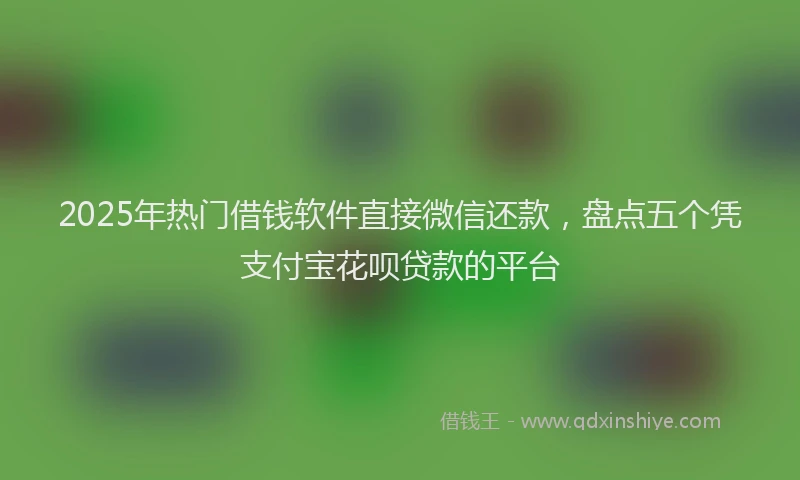 2025年热门借钱软件直接微信还款，盘点五个凭支付宝花呗贷款的平台