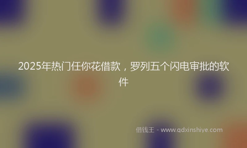 2025年热门任你花借款，罗列五个闪电审批的软件