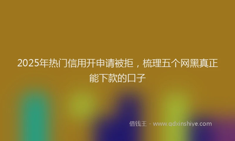 2025年热门信用开申请被拒，梳理五个网黑真正能下款的口子