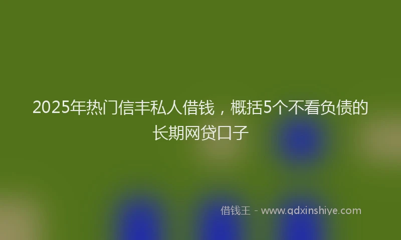 2025年热门信丰私人借钱，概括5个不看负债的长期网贷口子