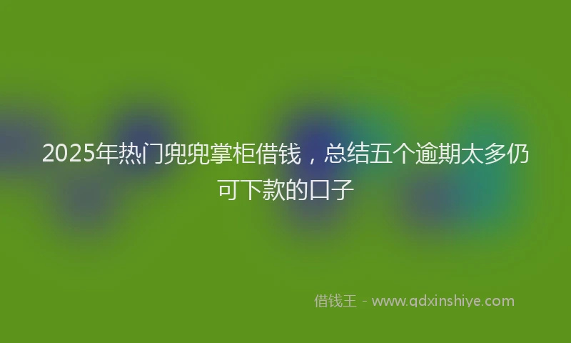 2025年热门兜兜掌柜借钱，总结五个逾期太多仍可下款的口子