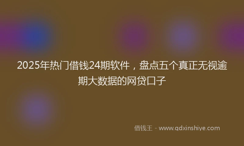 2025年热门借钱24期软件，盘点五个真正无视逾期大数据的网贷口子